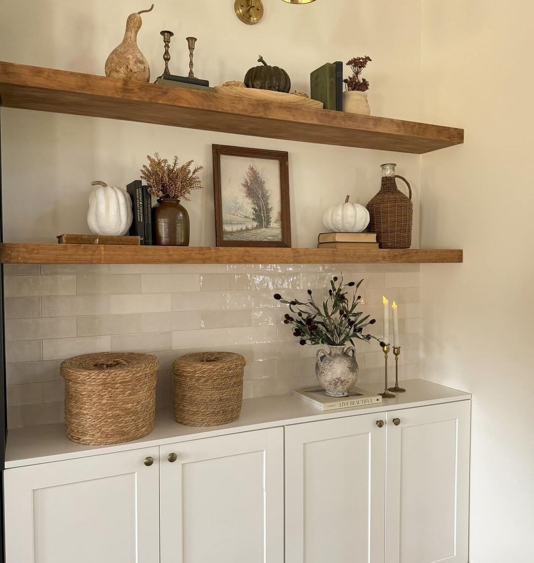 Walnut floating shelf