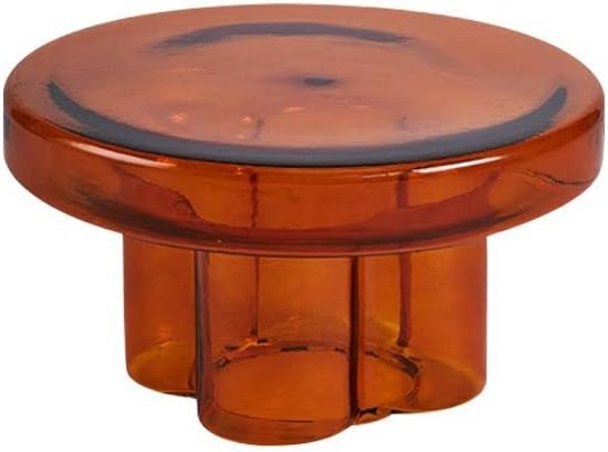 CraftThink amber-brown transparent-glass pedestal table