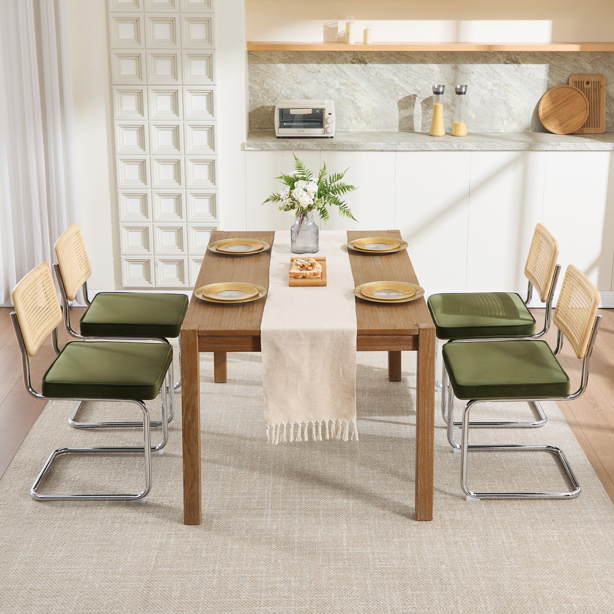 Zesthouse cane-backed dining chairs, set of four