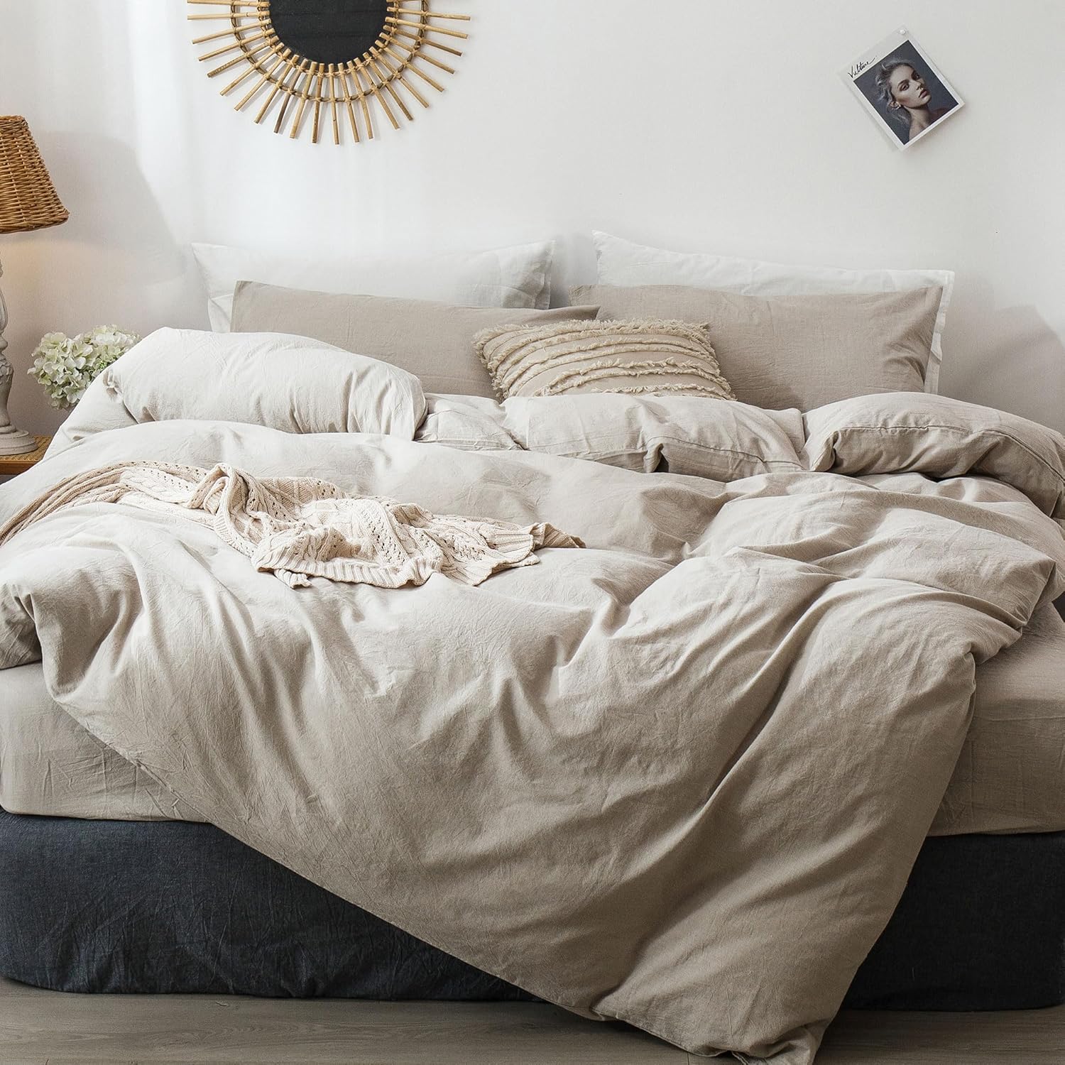 MooMee washed-cotton duvet cover set