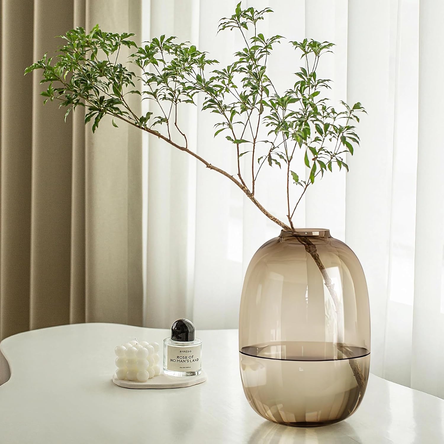 GeLive brown glass vase