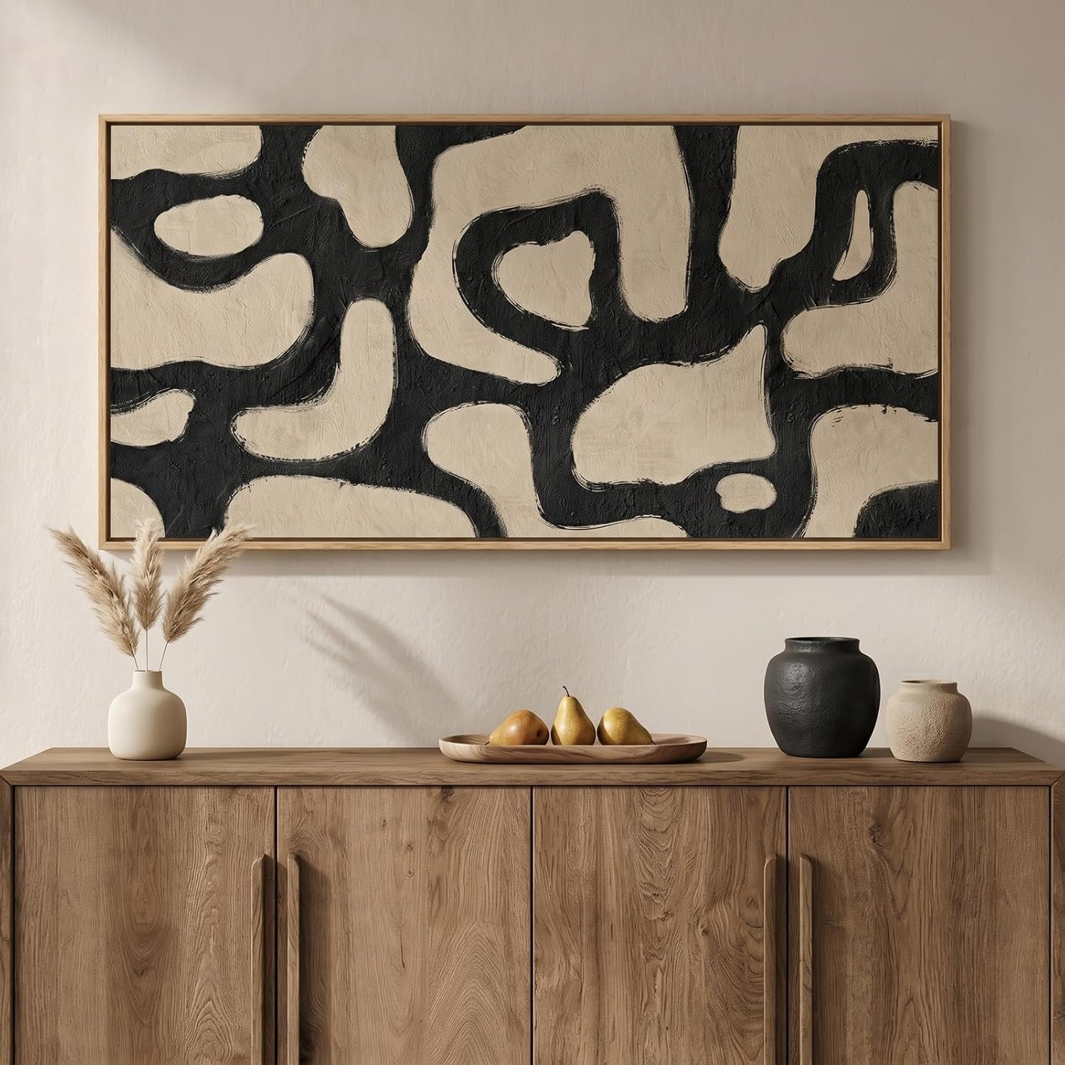 Neutral horizontal abstract artwork