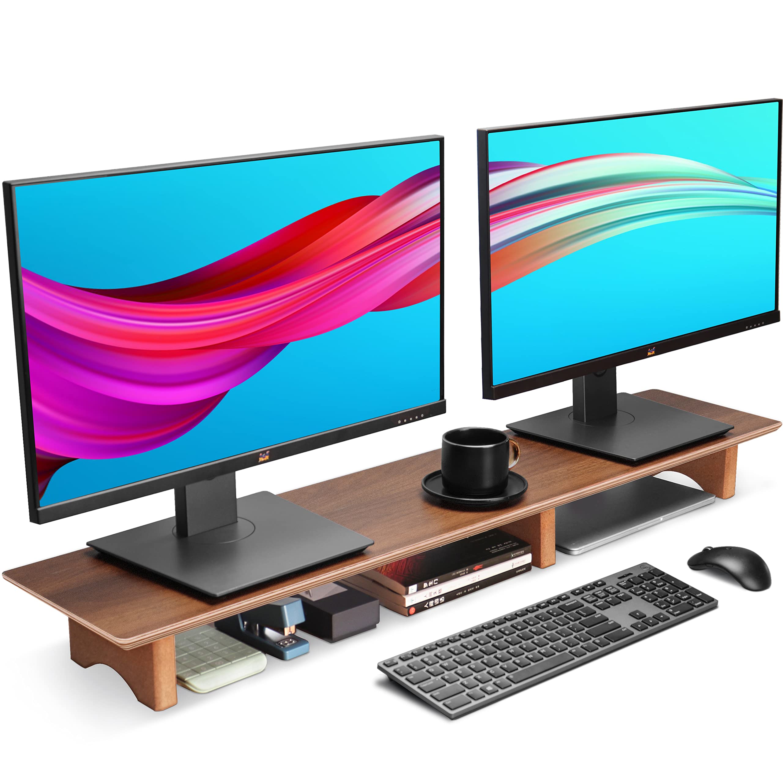 Aothia solid-wood monitor stand with cork legs