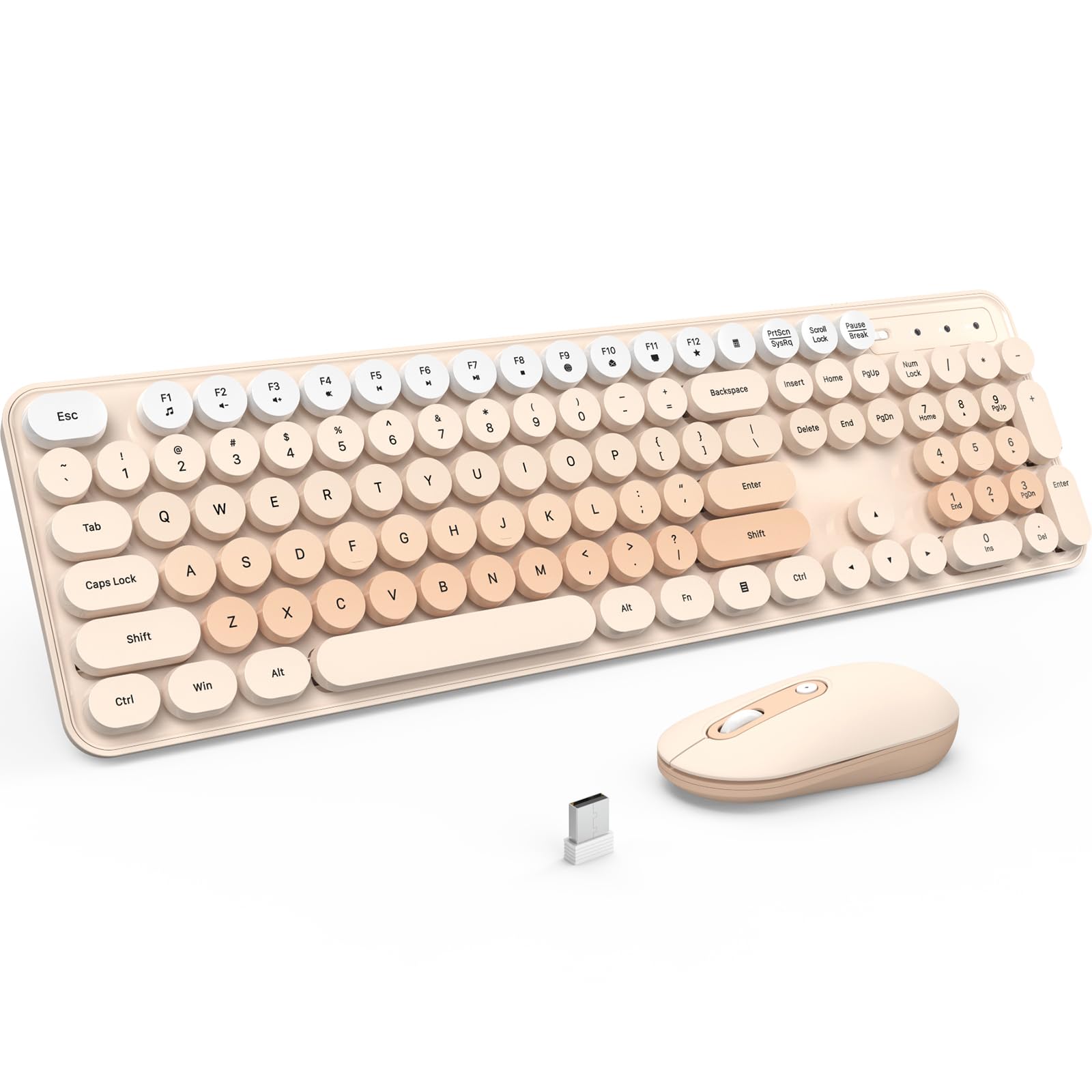 LIZRROT milk-tea wireless keyboard and mouse set