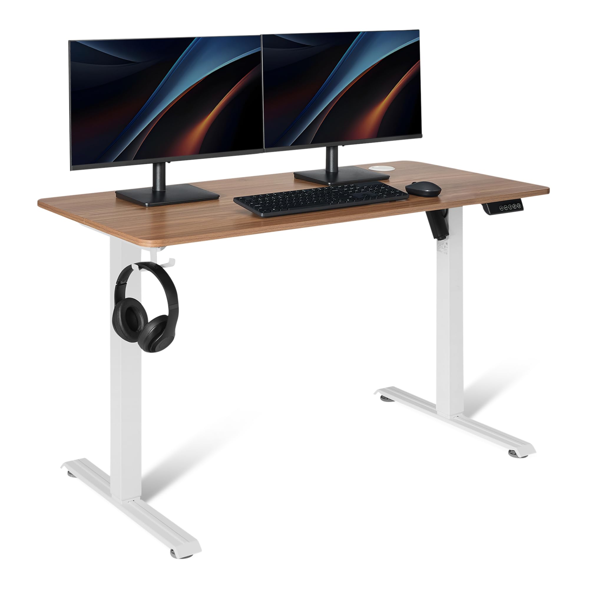 Amazon Basics 47 × 24-inch white-and-oak standing desk