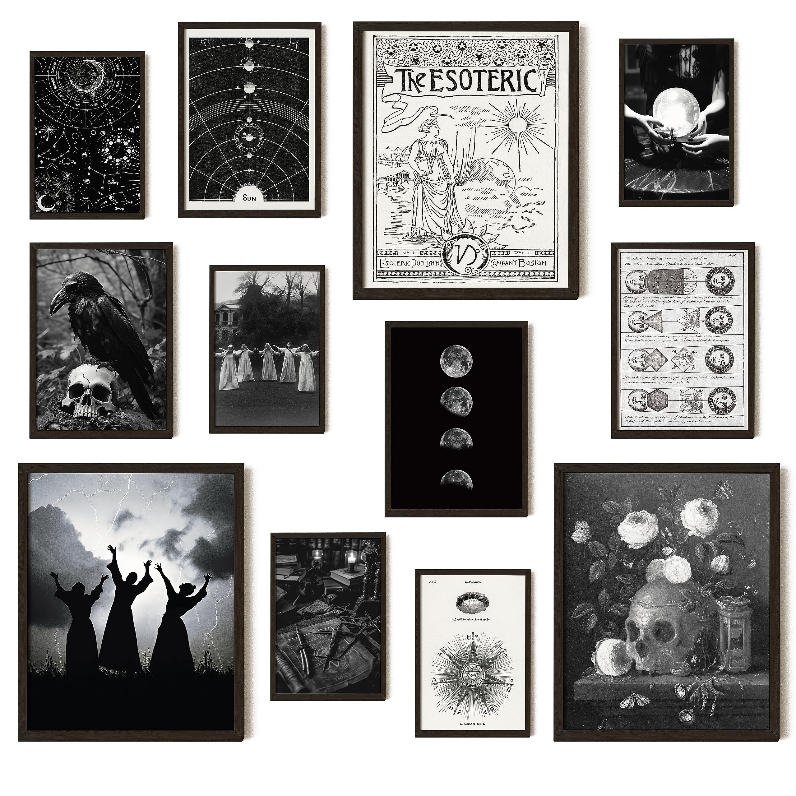 Vintage Witchy and Gothic Art Prints, Set of Twelve