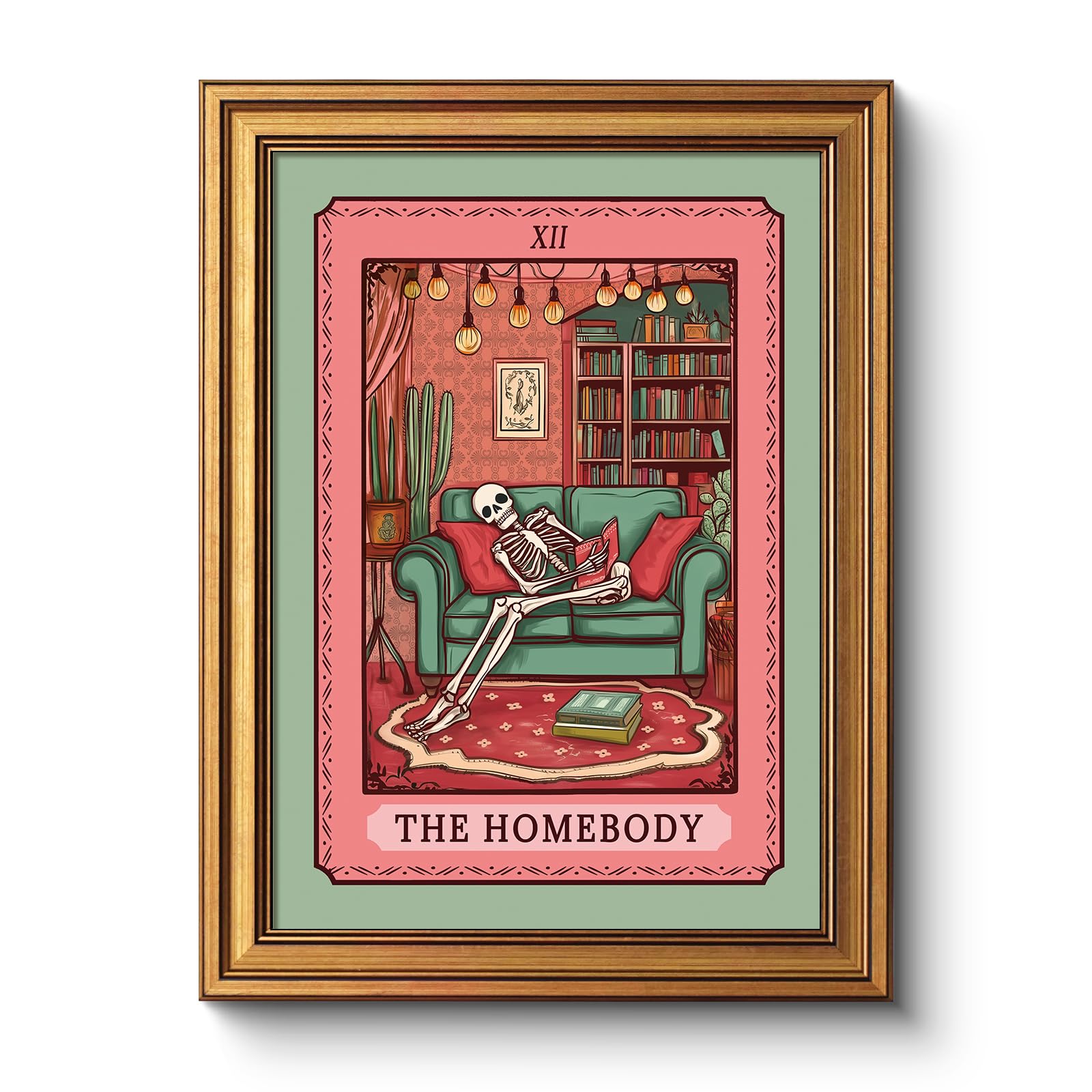 “The Homebody” Framed Skeleton Illustration