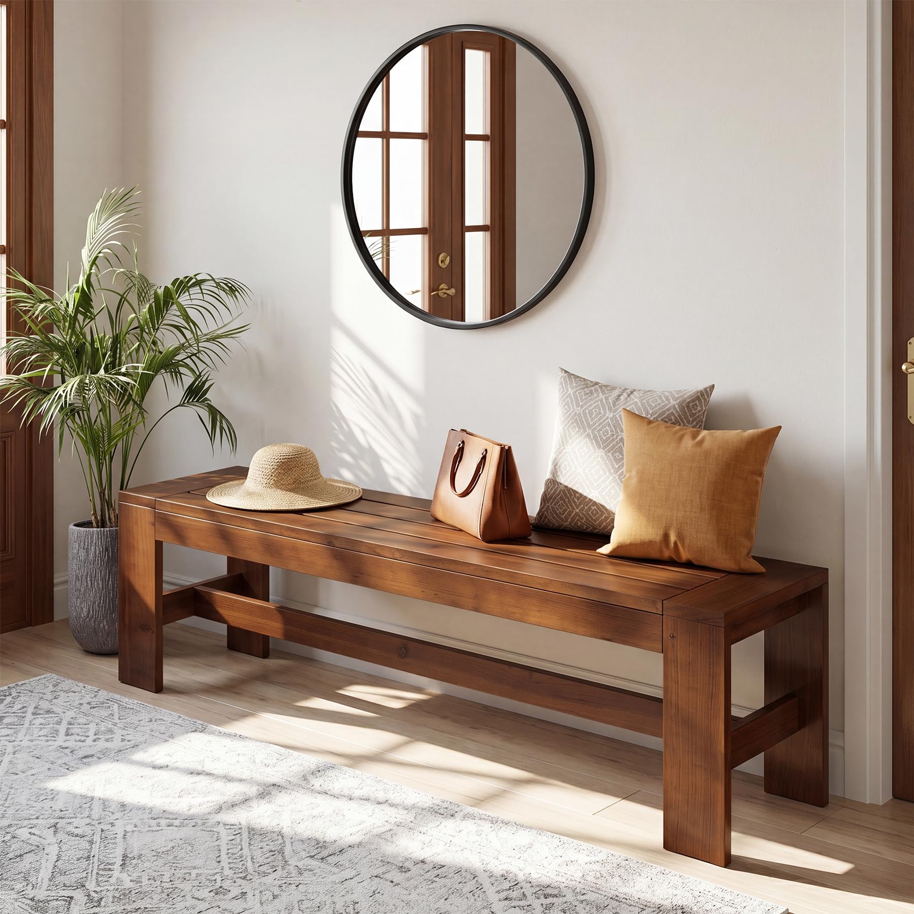Solid-Wood Mudroom Bench