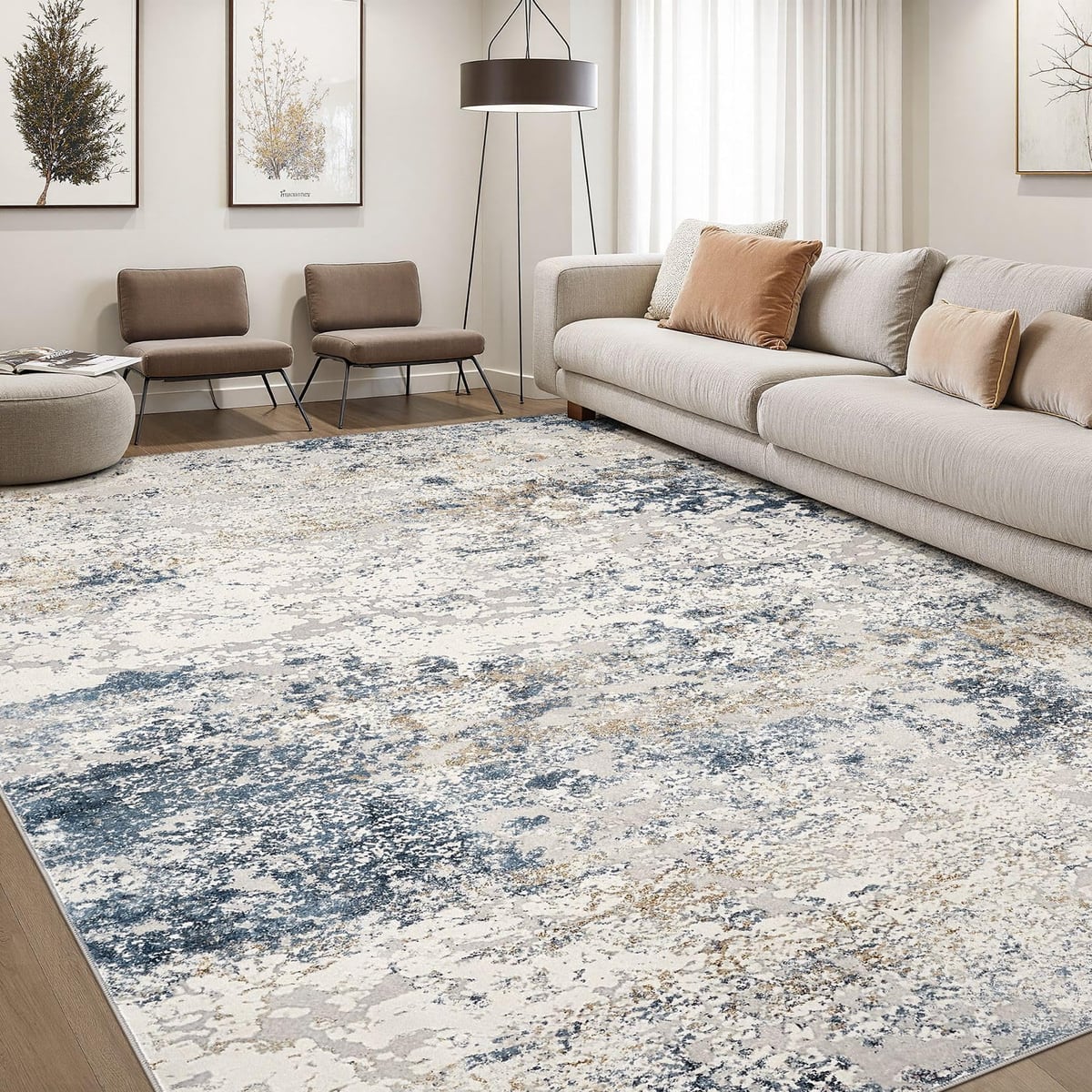 Textured living-room area rug