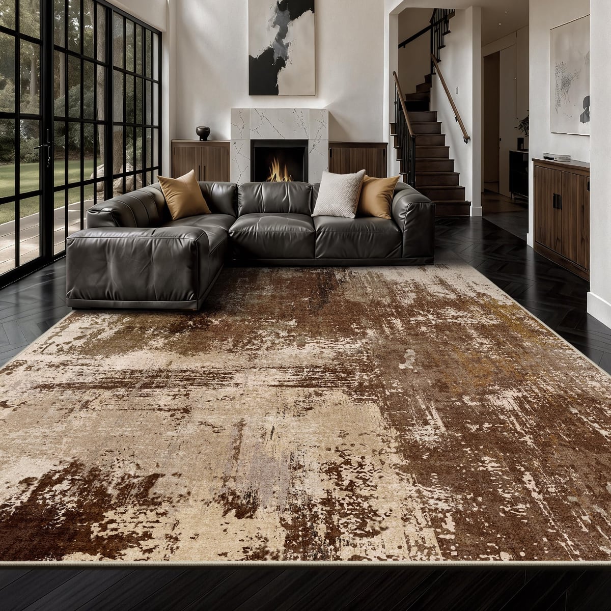 Yarooge brown 8 × 10 rug