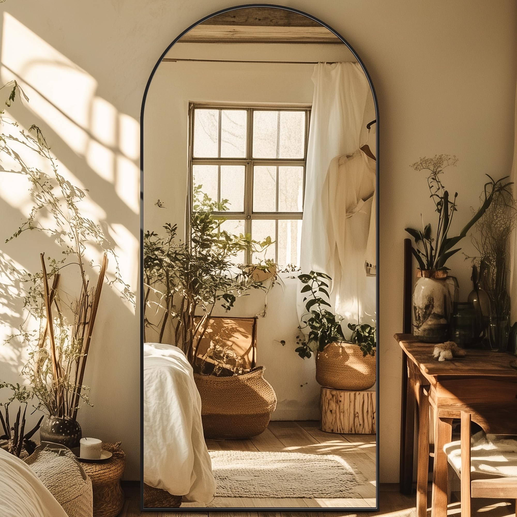 Homsion oversized arched mirror