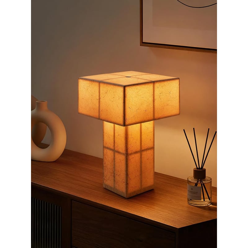 Handmade cordless cube lamp