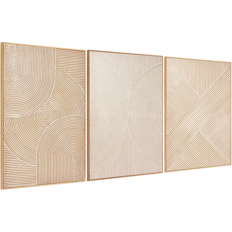 Neutral textured wall-art set
