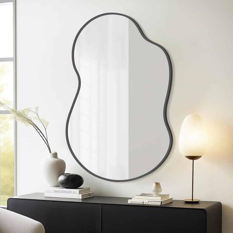 WallBeyond black asymmetrical mirror