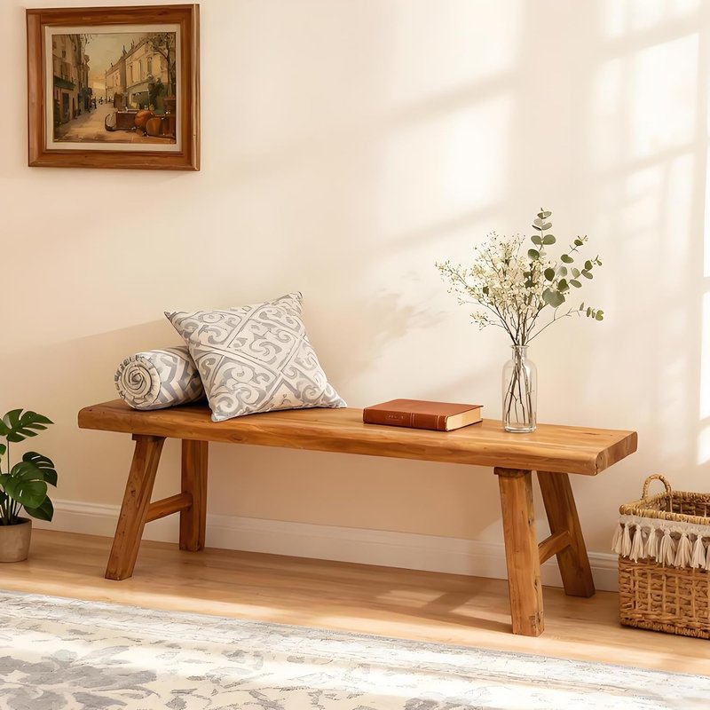 Hulitnag narrow solid-wood bench